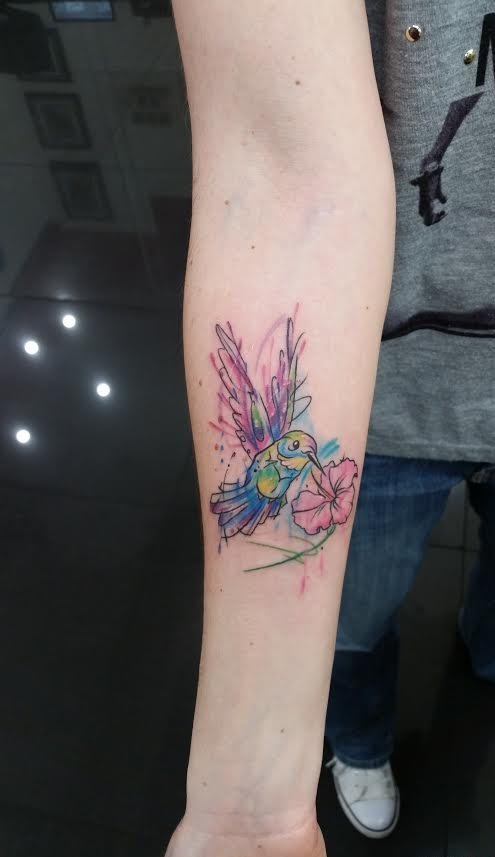 黑色粗线条纹身动物简易纹身素描彩色涂鸦纹身图案