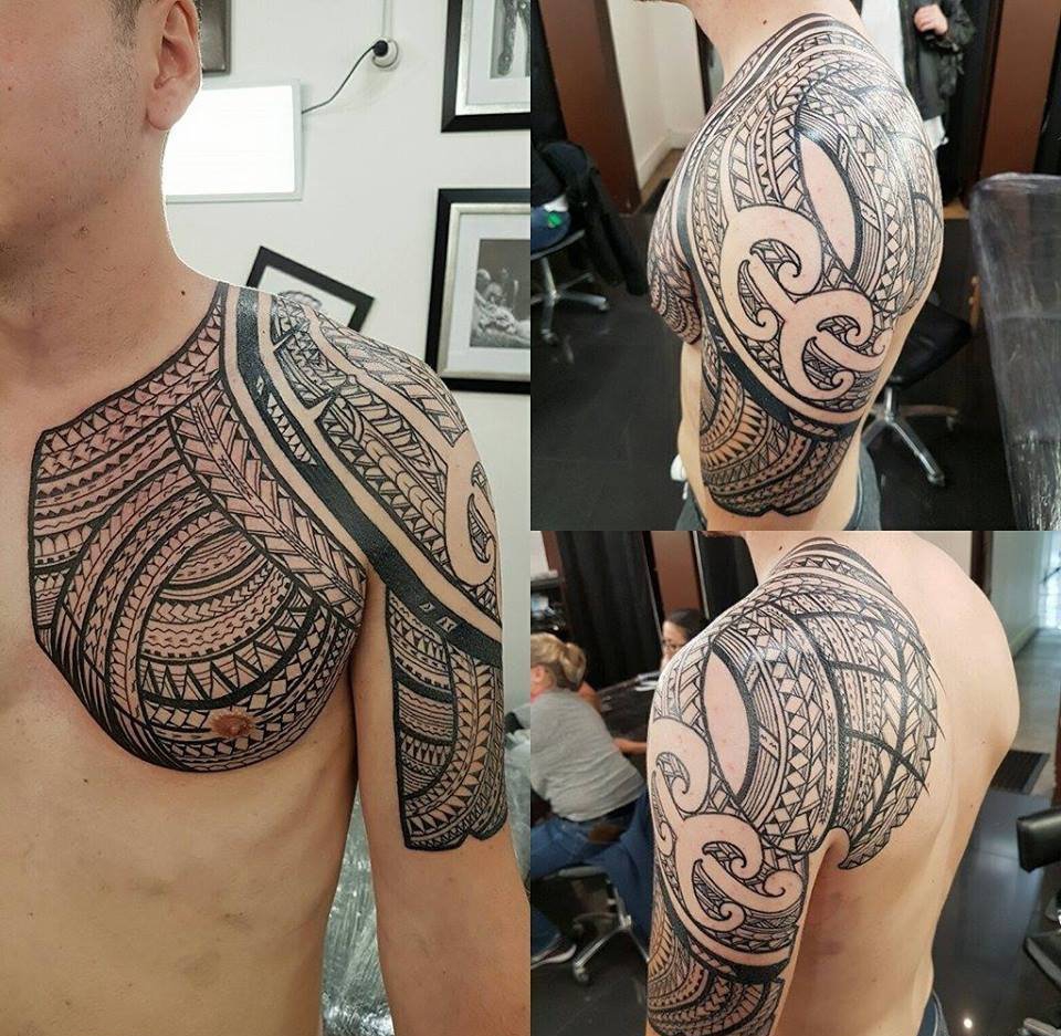 男士纹身图腾黑色手臂线条纹身几何元素纹身图案