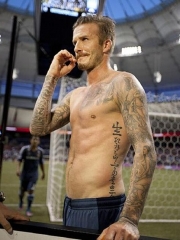 球王贝克汉姆腰部汉字刺青图案