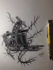 纹身机写实纹身图案手稿