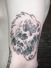 黑色手臂线条纹身点刺技巧纹身图案