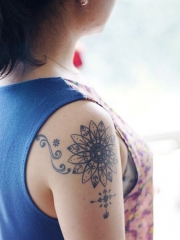 梵花创意图腾手臂纹身图案