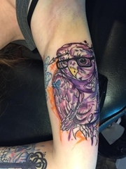 黑色粗线条纹身动物简易纹身素描彩色涂鸦纹身图案