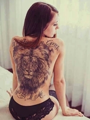 简单个性线条纹身素描技巧狮子头纹身动物图案