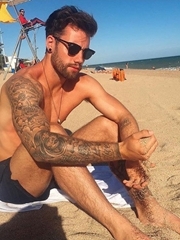 22款黑灰色的欧美满臂纹身时尚花臂纹身图案