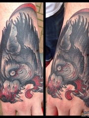 手背欧美school狼头纹身图案