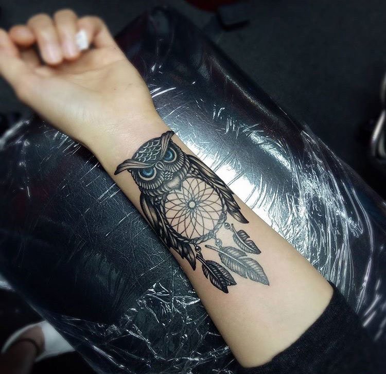 31款几何纹身点刺技巧印第安风格纹身捕梦网纹身图