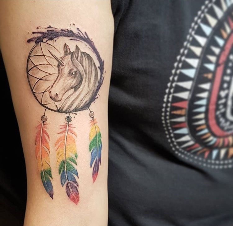 31款几何纹身点刺技巧印第安风格纹身捕梦网纹身图