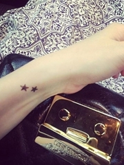 女神纹身小清新创意情侣纹身闺蜜纹身五角星图案