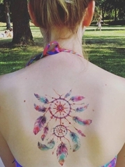 31款几何纹身点刺技巧印第安风格纹身捕梦网纹身图