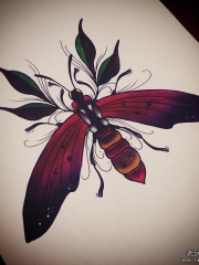 欧美昆虫纹身图案手稿