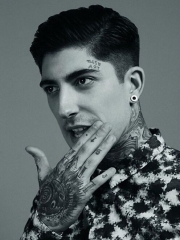 明星脸部英文字母纹身图案