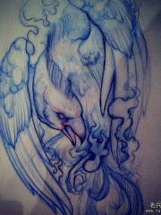 欧美school鸟纹身图案手稿