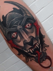 小臂欧美暗黑系般若纹身图案