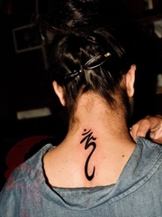 黑色的个性的酷酷的梵文纹身式样图腾纹身图案