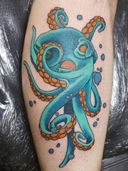 多款精美的大章鱼和船锚的纹身图案