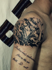 手臂超酷的海贼王路飞卡通纹身图案