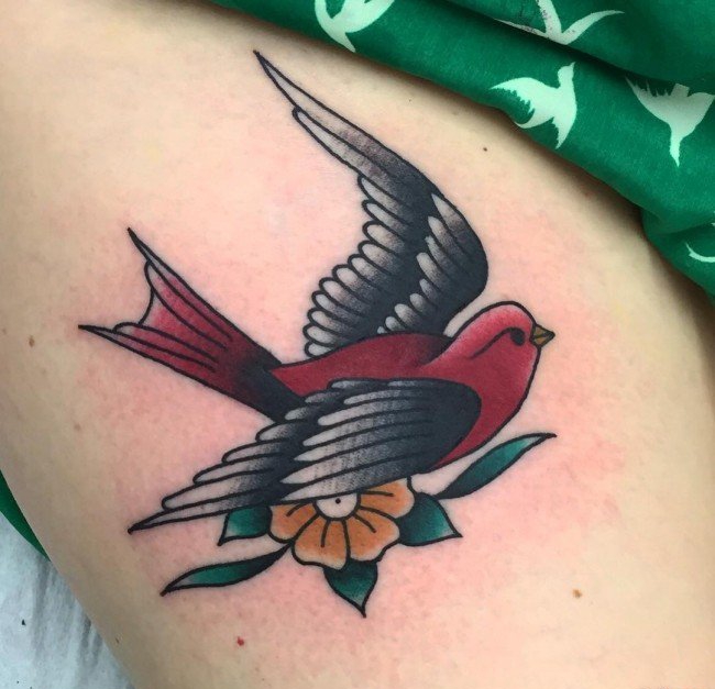 各种可爱的小燕子纹身图案欣赏