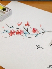 小清新花卉纹身图案手稿