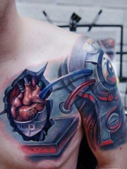 全彩机械半胛纹身图案