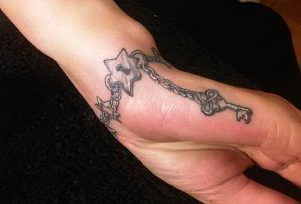 20多款精致的大钥匙纹身图案欣赏