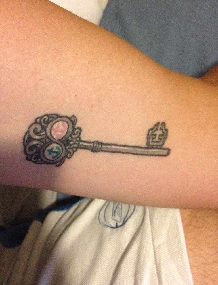 20多款精致的大钥匙纹身图案欣赏