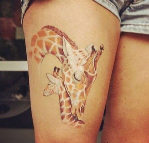 多款可爱的动物长颈鹿纹身图案