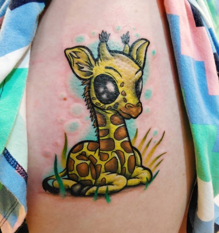 多款可爱的动物长颈鹿纹身图案