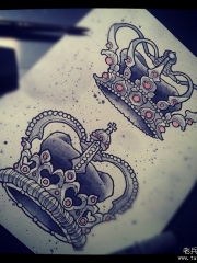 欧美皇冠纹身图案手稿