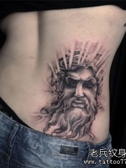 背部欧美school人物纹身图案