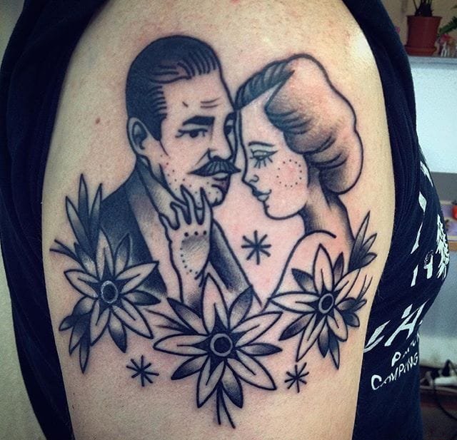 个性多元的线条纹身简洁纹身图案