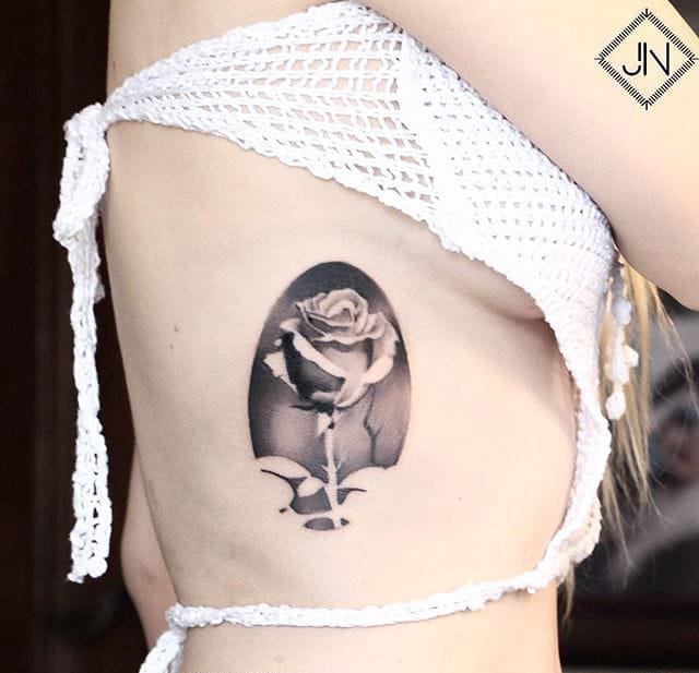 漂亮的性感的玫瑰花纹身图案大全