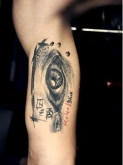 完美3d技术下的眼睛英文纹身图案