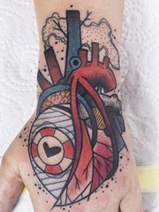 彩色简单个性线条纹身动物肖像纹身素描技巧图案