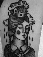 个性多元的线条纹身简洁纹身图案