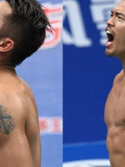 奥运冠军林丹手臂十字架刺青图案