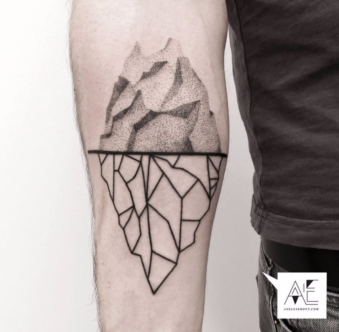 冰山系列几何元素纹身图案