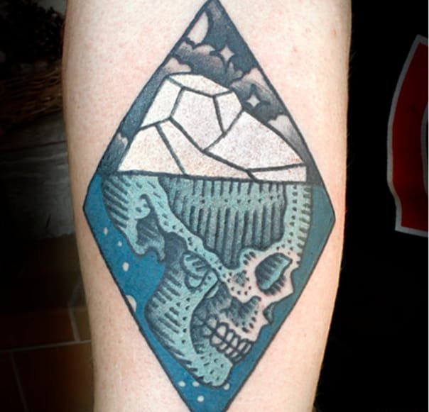 冰山系列几何元素纹身图案