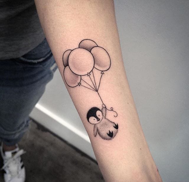 手臂上简单个性线条纹身几何元素纹身图案