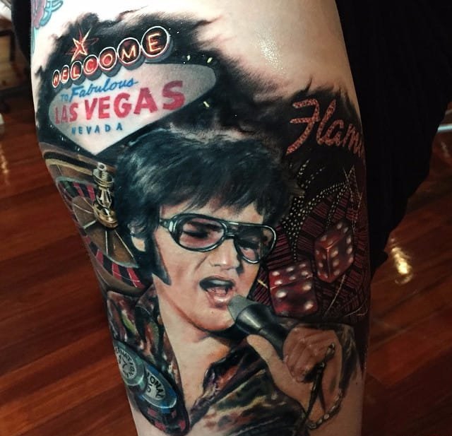 彩色的超现实主义人物肖像纹身动物肖像纹身图案