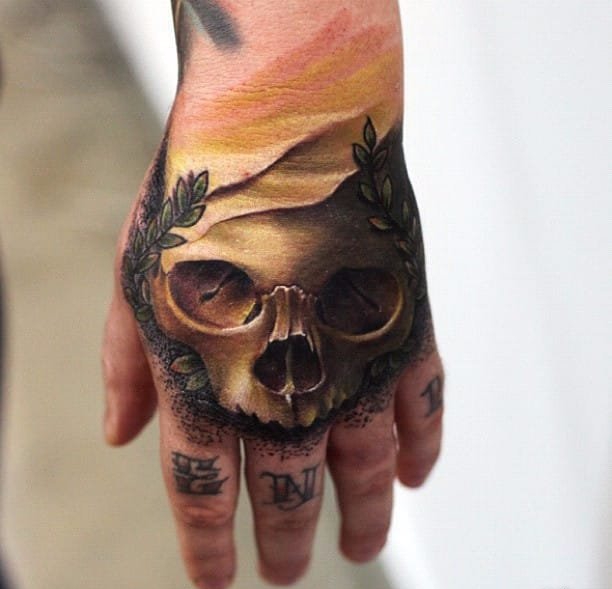 彩色的超现实主义人物肖像纹身动物肖像纹身图案