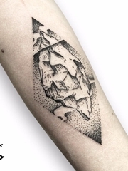 冰山系列几何元素纹身图案