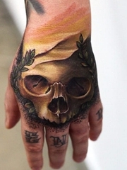 彩色的超现实主义人物肖像纹身动物肖像纹身图案