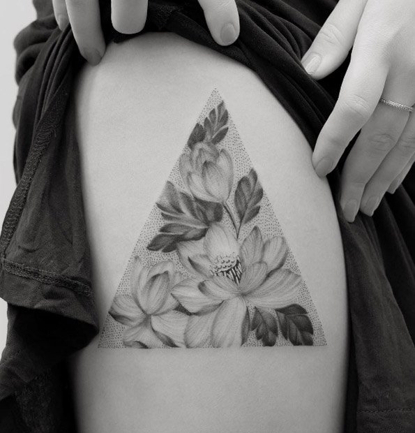 文艺女生喜爱的花朵纹身图案