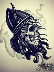 欧美school骷髅恶魔黑灰纹身图案手稿