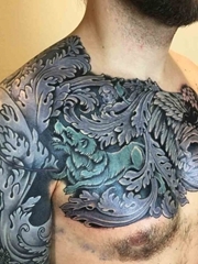黑灰纹身风格巴洛克纹身图案