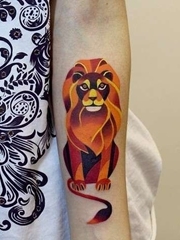 男生霸气狮子纹身图案