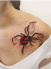 男性手臂上恐怖纹身骷髅头纹身立体小纹身3d图案