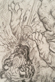 传统老虎纹身图案手稿