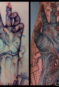 欧美小臂手纹身图案手稿